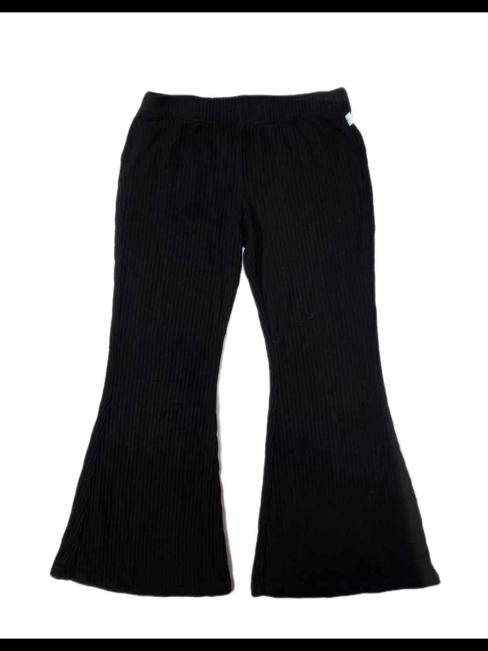 Posh Peanut Bamboo Black Ribbed Flare Leggings 3t